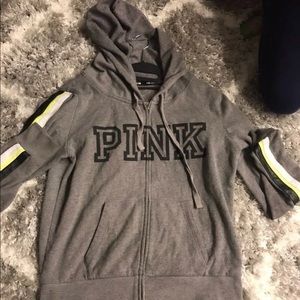 Grey PINK Hoodie